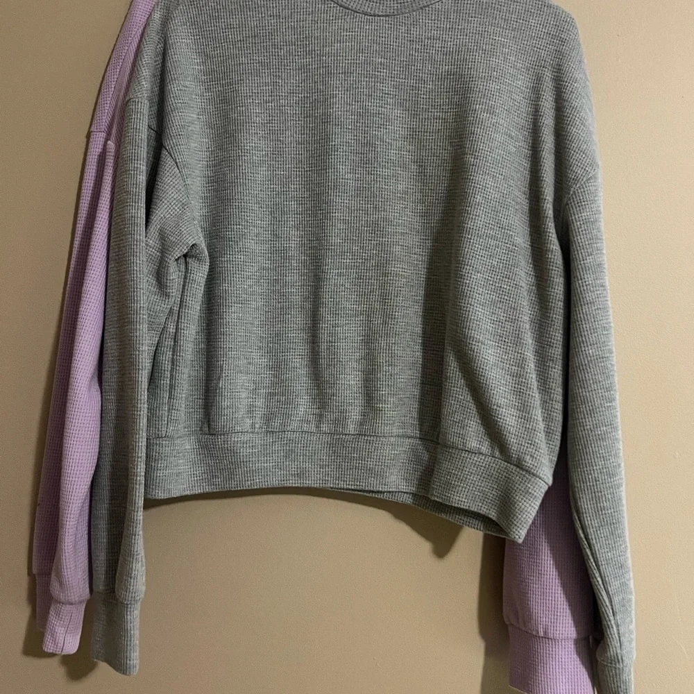 Women's Lavender and Gray Sweater Set - Picture 2 of 2